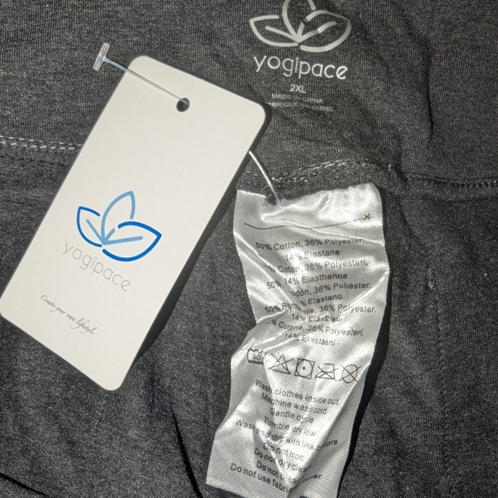 Yogipace Yoga Dress Pants Women 2XL Petite Gray‎ NEW Straight Leg 4-Pocket